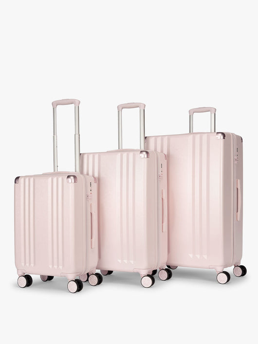 CALPAK Ambeur 3 piece in light pink Shell Pink in Carry On, Medium, Large sizes; LAM3000-SHELL-PINK
