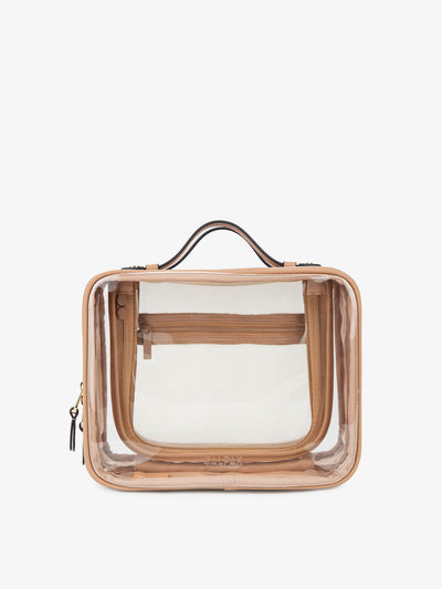CALPAK clear cosmetic case: large; CCC2001-CARAMEL