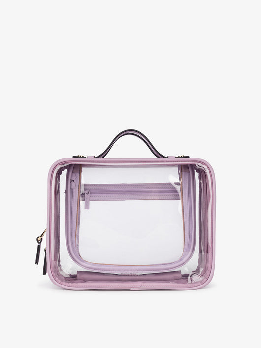 CALPAK transparent cosmetic bag in lavender purple; CCC2001-LAVENDER