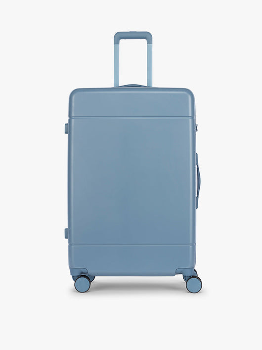 CALPAK Hue Large Luggage in light blue French Blue and blue and white gingham interior ; LHU1028-FRENCH-BLUE