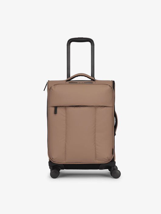 CALPAK Luka soft sided carry on luggage in chocolate; LSM1020-CHOCOLATE