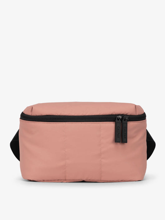 CALPAK Luka Belt Bag with soft puffy exterior in peony; BB1901-PEONY