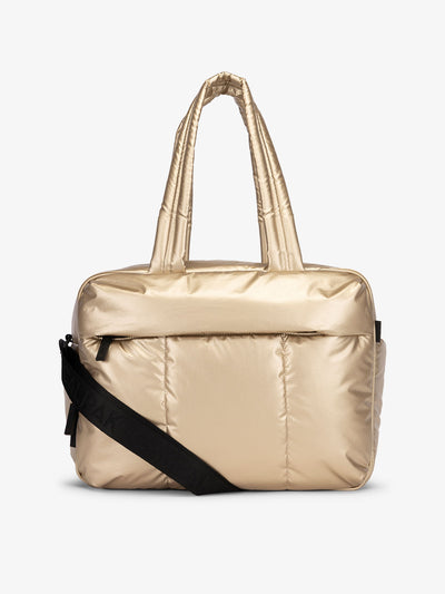CALPAK Luka Duffel bag in shiny gold; DSM1901-GOLD