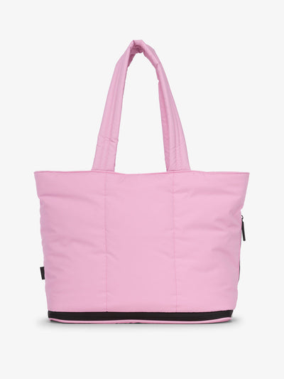 CALPAK Luka expandable shoulder tote bag with laptop compartment in bubblegum; ALT2201-BUBBLEGUM