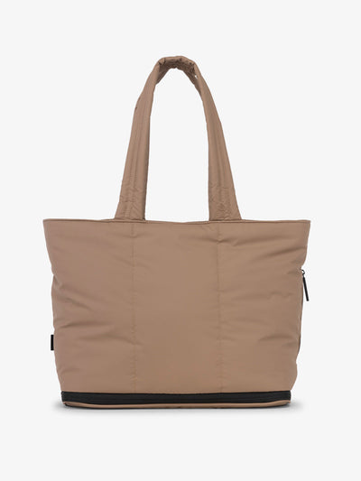 CALPAK Luka expandable tote bag with zippered pockets in brown; ALT2201-CHOCOLATE