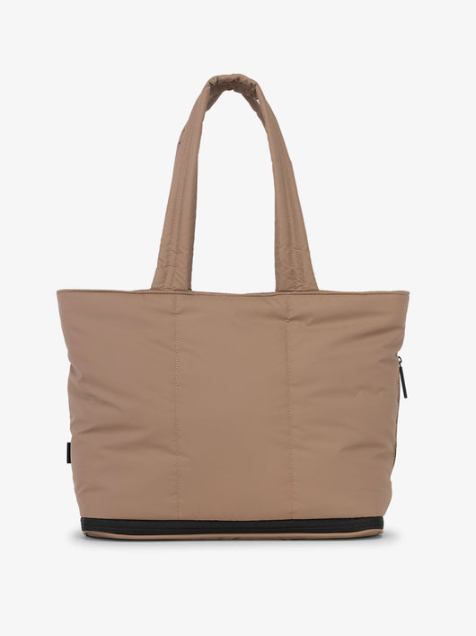 CALPAK Luka expandable tote bag with zippered pockets in brown; ALT2201-CHOCOLATE