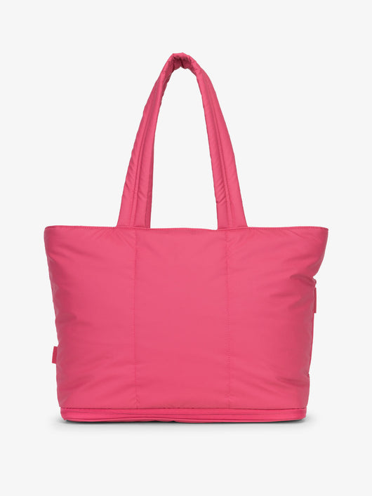 CALPAK Luka expandable tote bag with laptop compartment and padded straps in dragonfruit; ALT2201-DRAGONFRUIT