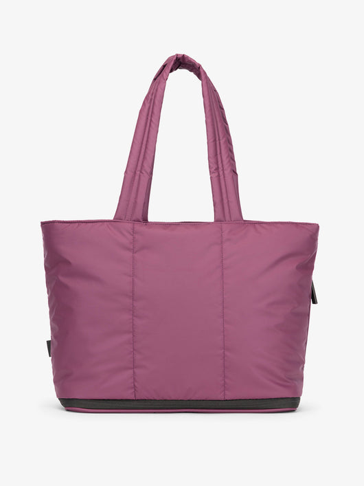 CALPAK Luka expandable tote bag with laptop compartment and padded straps in purple; ALT2201-PLUM