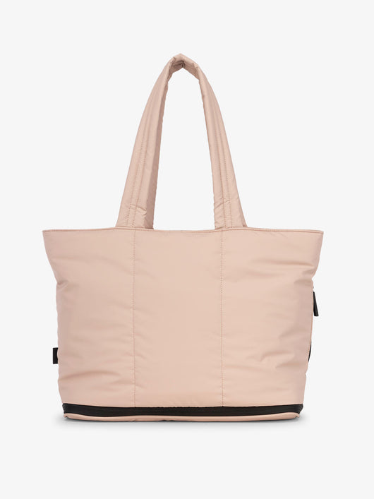 CALPAK Luka expandable laptop tote bag in light pink; ALT2201-ROSE-QUARTZ