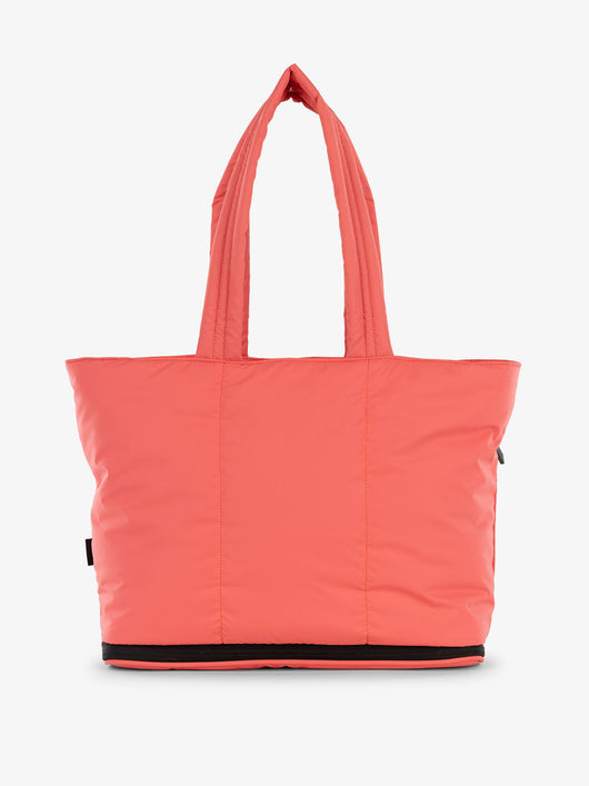 CALPAK Luka expandable tote bag with laptop compartment in pink; ALT2201-WATERMELON