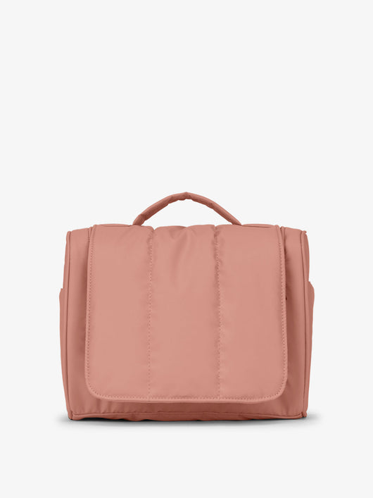 CALPAK Luka Hanging Toiletry Bag with carrying handle in peony; TLH2301-PEONY