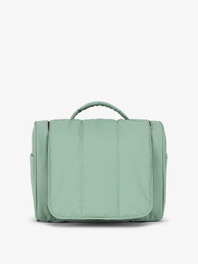 CALPAK Luka Hanging Toiletry Bag with carrying handle in sage; TLH2301-SAGE