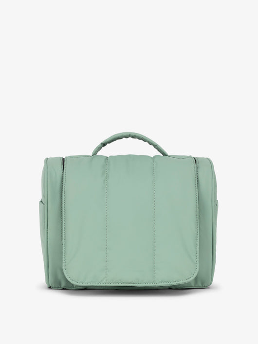 CALPAK Luka Hanging Toiletry Bag with carrying handle in sage; TLH2301-SAGE