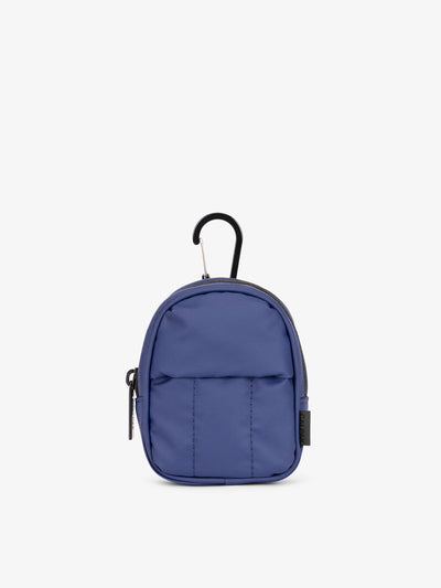 CALPAK Luka key pouch with carabiner clip in navy blue; AMB2201-NAVY
