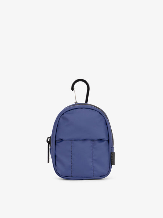 CALPAK Luka key pouch with carabiner clip in navy blue; AMB2201-NAVY