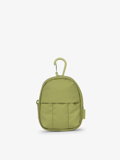CALPAK Luka key pouch with carabiner clip in pistachio green; AMB2201-PISTACHIO