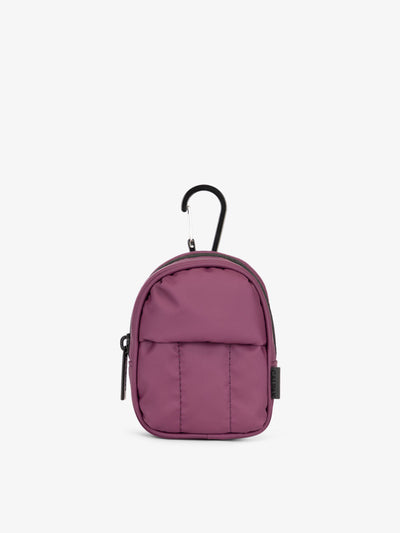  CALPAK Luka key pouch with carabiner clip in purple; AMB2201-PLUM