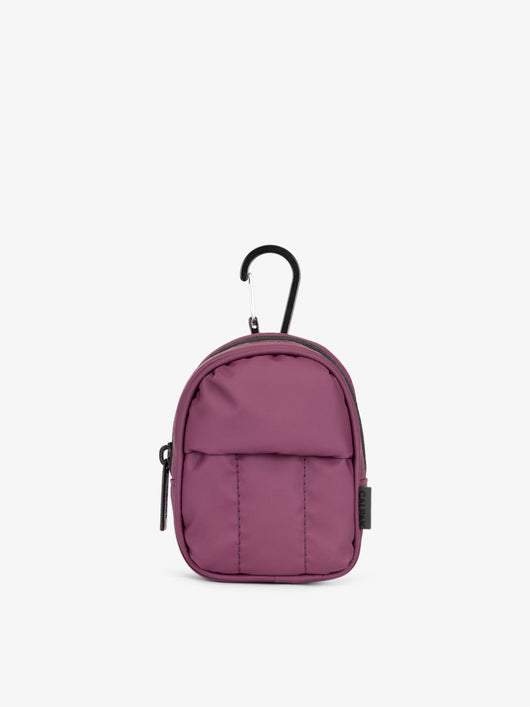  CALPAK Luka key pouch with carabiner clip in purple; AMB2201-PLUM