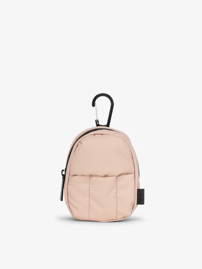 CALPAK Luka key pouch with carabiner clip in rose quartz; AMB2201-ROSE-QUARTZ
