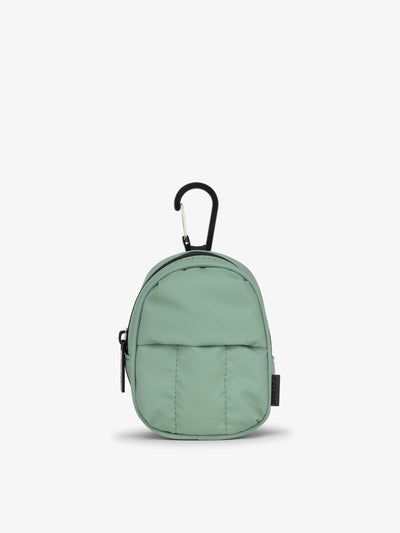 CALPAK Luka key pouch with carabiner clip in green; AMB2201-SAGE