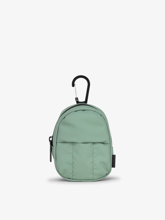 CALPAK Luka key pouch with carabiner clip in green; AMB2201-SAGE