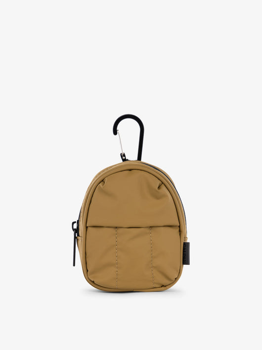 CALPAK Luka key pouch with carabiner clip in khaki; AMB2201-KHAKI