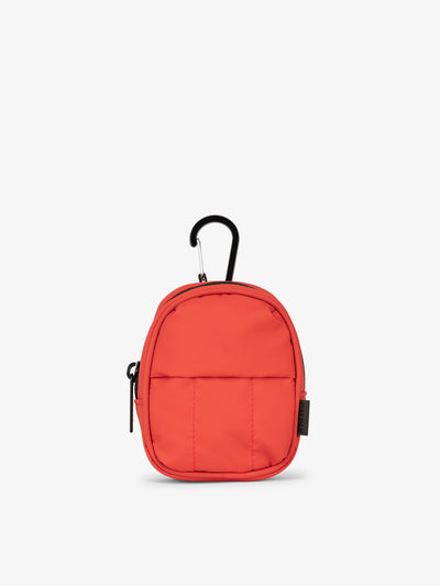 CALPAK Luka key pouch with carabiner clip in rouge; AMB2201-ROUGE