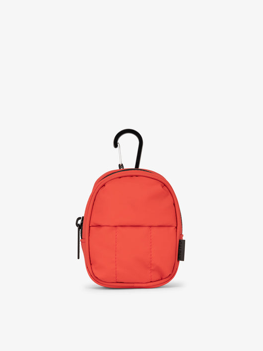 CALPAK Luka key pouch with carabiner clip in rouge; AMB2201-ROUGE