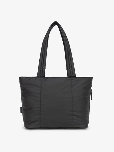 CALPAK Luka Mini Tote with soft, puffy exterior in black; ALM2401-MATTE-BLACK