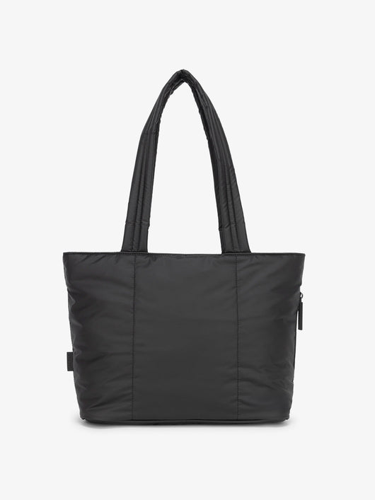 CALPAK Luka Mini Tote with soft, puffy exterior in black; ALM2401-MATTE-BLACK