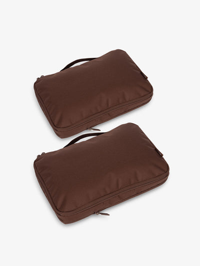 CALPAK compression packing cubes in walnut brown; PCC2201-WALNUT