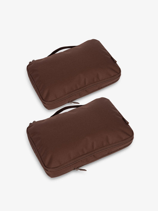 CALPAK compression packing cubes in walnut brown; PCC2201-WALNUT