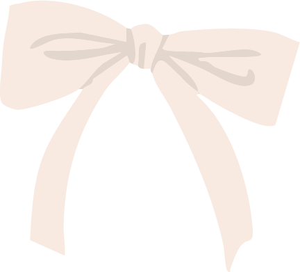 Large beige bow on a white background