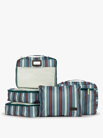 CALPAK 5pc Packing Cubes Set in multicolor stripe; PC1601-RIVIERA-STRIPE