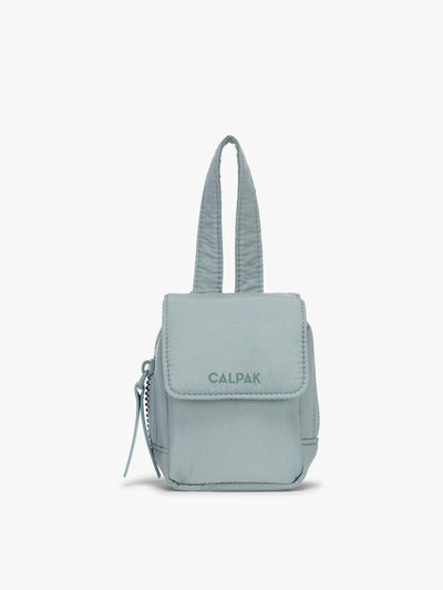 CALPAK Baby Collection Pacifier Pouch in light blue Bluebell front view; PCB2501-BLUEBELL
