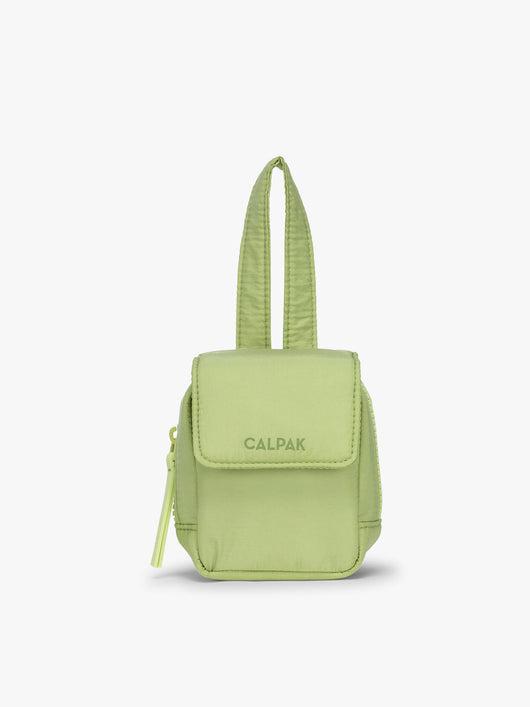 CALPAK Baby Collection Pacifier Pouch in light green Lime front view; PCB2501-LIME