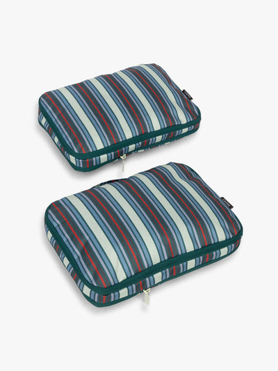 CALPAK Medium Compression Packing Cubes in multicolor stripe; PCC2201-RIVIERA-STRIPE