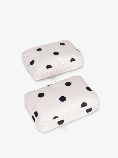 CALPAK small compression packing cubes in black and white polka dot; PCS2301-POLKA-DOT