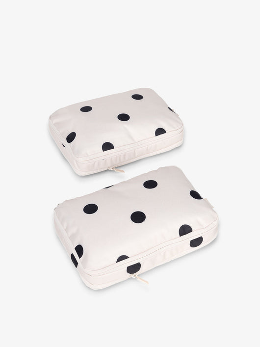 CALPAK small compression packing cubes in black and white polka dot; PCS2301-POLKA-DOT