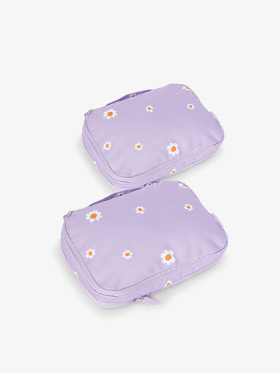 CALPAK small compression packing cubes in purple floral print; PCS2301-ORCHID-FIELDS
