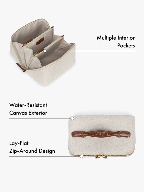 Colette Lay-Flat Canvas Toiletry Bag