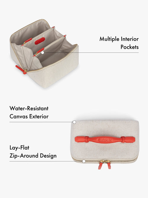 Colette Lay-Flat Canvas Toiletry Bag
