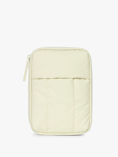 CALPAK Luka Zip Passport Wallet in light green Celadon; PZW2301-CELADON