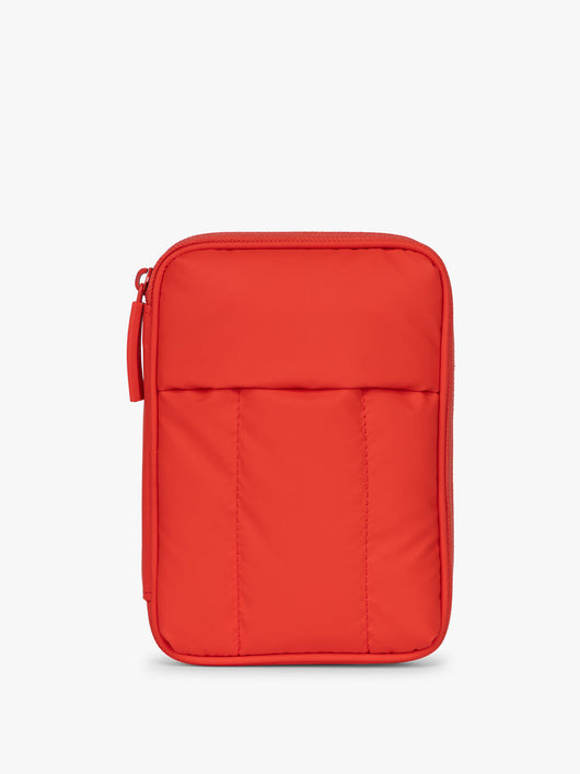 CALPAK Luka Zip Passport Wallet in red Tomato; PZW2301-TOMATO