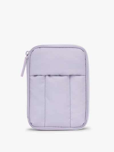 CALPAK Luka Passport Zippered Wallet front view in lavender purple Orchid; PZW2301-ORCHID