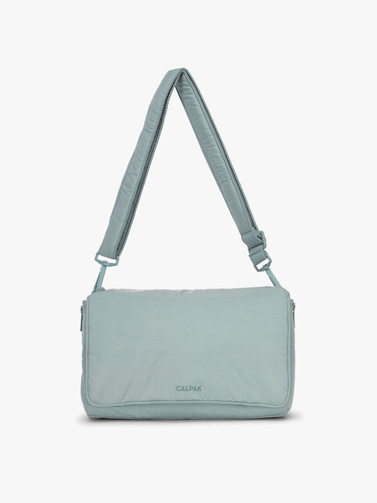 CALPAK Convertible Stroller Caddy Crossbody in light blue Bluebell; SCB2401-BLUEBELL