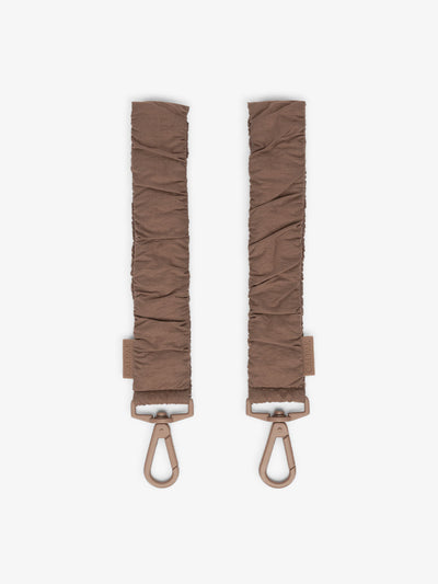 CALPAK Stroller Straps for Diaper Bag made with Oeko-Tex certified, recycled, and water-resistant materials in hazelnut brown; STP2401-HAZELNUT