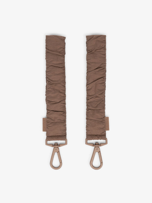 CALPAK Stroller Straps for Diaper Bag made with Oeko-Tex certified, recycled, and water-resistant materials in hazelnut brown; STP2401-HAZELNUT