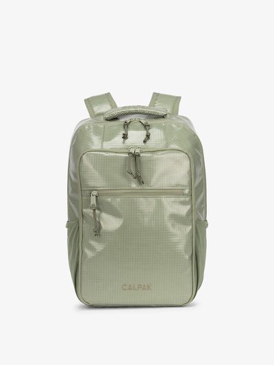 Front view of CALPAK Terra Hydration Backpack in juniper; BPT2201-JUNIPER