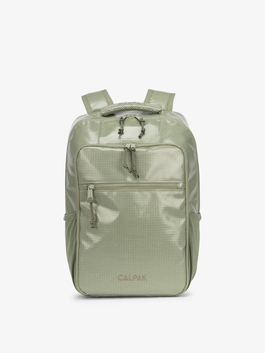 Front view of CALPAK Terra Hydration Backpack in juniper; BPT2201-JUNIPER